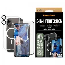 Set protectie 3 in 1 PanzerGlass Bundle, Carcasa Clear, Folie protectie display, Protectie camera foto, compatibil cu iPhone 16 Plus, Transparent