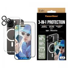 Set protectie 3 in 1 PanzerGlass Bundle, Carcasa Clear, Folie protectie display, Protectie camera foto, compatibil cu iPhone 16 Pro, Transparent