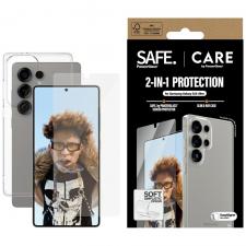 Set protectie 2 in 1 CARE by PanzerGlass Fashion, Carcasa Clear si Folie protectie display, compatibil cu Samsung Galaxy S25 Ultra, Transparent