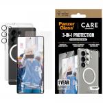 Set protectie 3 in 1 CARE by PanzerGlass Flagship, Carcasa Clear, Folie protectie display si Protectie lentila, compatibil cu Samsung Galaxy S25 Ultra, Transparent 2 - lerato.ro