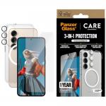 Set protectie 3 in 1 CARE by PanzerGlass Flagship, Carcasa Clear, Folie protectie display si Protectie lentila, compatibil cu Samsung Galaxy S25, Transparent 2 - lerato.ro
