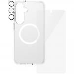 Set protectie 3 in 1 CARE by PanzerGlass Flagship, Carcasa Clear, Folie protectie display si Protectie lentila, compatibil cu Samsung Galaxy S25 Plus, Transparent 4 - lerato.ro