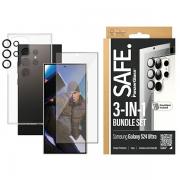 Kit protectie SAFE by PanzerGlass, Carcasa, Protectie camera foto, Protectie display, compatibil cu Samsung Galaxy S24 Ultra, Transparent