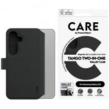 Carcasa flip cover CARE by PanzerGlass Feature Tango compatibila cu Samsung Galaxy S25, Negru