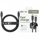 Cablu pentru incarcare si transfer de date PanzerGlass Empower Racing, USB-C/USB-C, 240W, 1.2m, Negru 3 - lerato.ro