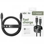 Cablu pentru incarcare si transfer de date PanzerGlass Empower Racing, USB-C/USB-C, 240W, 2m, Negru 3 - lerato.ro