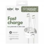 Cablu pentru incarcare si transfer de date PanzerGlass Empower Racing, USB-C/USB-C, 240W, 2m, Alb 7 - lerato.ro