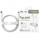 Cablu pentru incarcare si transfer de date PanzerGlass Racing, USB-C la Lightning, 60W, 1.2m, Alb 3 - lerato.ro