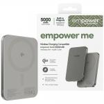 Baterie externa portabila PanzerGlass Empower, 5000 mAh, PD 20W, Incarcare Wireless, 1x USB-C, 1x USB-A, Titanium 3 - lerato.ro