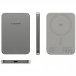 Baterie externa portabila PanzerGlass Empower, 5000 mAh, PD 20W, Incarcare Wireless, 1x USB-C, 1x USB-A, Titanium 5 - lerato.ro