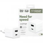 Incarcator retea PanzerGlass Turbo, 1x USB-C, 1x USB-A, 35W, Alb 3 - lerato.ro