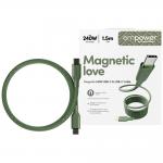 Cablu pentru incarcare si transfer de date PanzerGlass Empower Racing, 2x USB-C, 240W, 1.5m, Verde 6 - lerato.ro