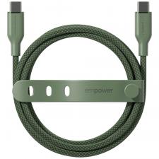 Cablu pentru incarcare si transfer de date PanzerGlass Empower Racing, 2x USB-C, 60W, 1.2m, Verde