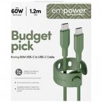 Cablu pentru incarcare si transfer de date PanzerGlass Empower Racing, 2x USB-C, 60W, 1.2m, Verde 7 - lerato.ro
