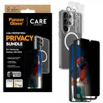 Kit protectie 3 in 1 CARE by PanzerGlass, Carcasa Urban Combat, Folie protectie ecran Ultra-Wide Fit Privacy si Protectie camera foto Hoops, compatibil cu Samsung Galaxy S26 Ultra, Transparent 6 - lerato.ro