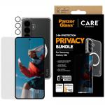 Kit protectie 3 in 1 CARE by PanzerGlass, Carcasa Urban Combat, Folie protectie ecran Ultra-Wide Fit Privacy si Protectie camera foto Hoops, compatibil cu Samsung Galaxy S26, Transparent 2 - lerato.ro