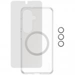 Kit protectie 3 in 1 CARE by PanzerGlass, Carcasa Urban Combat, Folie protectie ecran Ultra-Wide Fit Privacy si Protectie camera foto Hoops, compatibil cu Samsung Galaxy S26, Transparent 4 - lerato.ro