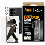 Kit protectie 3 in 1 CARE by PanzerGlass, Carcasa Urban Combat, Folie protectie ecran Ultra-Wide Fit si Protectie camera foto Hoops, compatibil cu Samsung Galaxy S26 Ultra, Transparent 2 - lerato.ro