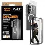 Kit protectie 3 in 1 CARE by PanzerGlass, Carcasa Urban Combat, Folie protectie ecran Ultra-Wide Fit si Protectie camera foto Hoops, compatibil cu Samsung Galaxy S26 Ultra, Transparent 5 - lerato.ro