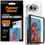 Set protectie 2-in-1 PanzerGlass Essentials, 1x folie sticla display si 1x folie protectie camera foto Hoops, compatibil cu iPhone Duo, Transparent 3 - lerato.ro
