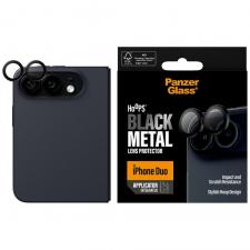 Protectie sticla securizata camera foto PanzerGlass Hoops Lens Protector compatibila cu iPhone Duo, Negru