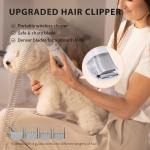Aparat multifunctional pentru ingrijirea parului animalelor de companie Petkit AirClipper 5 in 1, functie de perie, aparat de tuns, aspirator, Alb 10 - lerato.ro