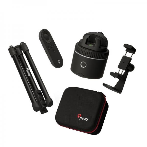 Kit selfie stick Pivo Pod Active Standard Pack, Wireless, Rotire 360 grade, Smart Tracking, Control prin aplicatie si telecomanda, Negru