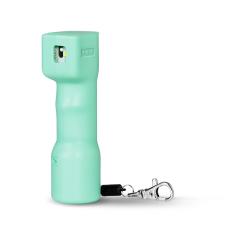 Spray cu piper smart 5-in-1 Plegium, Alarma 130dB, 115 x 30 mm, Capacitate 13ml, GPS, Apelare de urgenta, LED pentru orientare, Mint Green