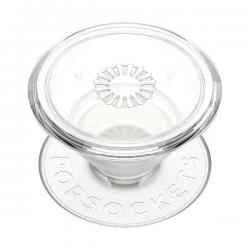 Suport magnetic universal pentru telefon Popsockets 2 Clear, Extensibil, Alb