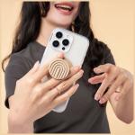 Suport universal pentru telefon PopSockets Round PopOut Latte Curves compatibil cu MagSafe, Extensibil, Bej 7 - lerato.ro