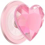 Suport universal pentru telefon PopSockets Crystal Heart Grip, Extensibil, Roz 2 - lerato.ro