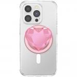 Suport universal pentru telefon PopSockets Crystal Heart Grip, Extensibil, Roz 4 - lerato.ro