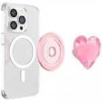 Suport universal pentru telefon PopSockets Crystal Heart Grip, Extensibil, Roz 5 - lerato.ro