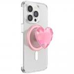 Suport universal pentru telefon PopSockets Crystal Heart Grip, Extensibil, Roz 7 - lerato.ro