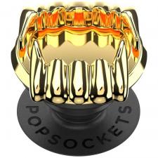 Suport universal pentru telefon PopSockets Say Cheese, Extensibil, Gold