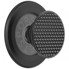 Suport universal pentru telefon PopSockets Round Aluminum Triangle Knurl Grip, Extensibil, Negru