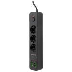 Prelungitor pentru interior Proove , 3 prize, 4x USB-A, 2x USB-C, 10A, 2500W, 250V, Lungime cablu 2m, Negru 3 - lerato.ro