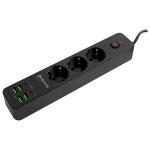 Prelungitor pentru interior Proove , 3 prize, 4x USB-A, 2x USB-C, 10A, 2500W, 250V, Lungime cablu 2m, Negru 5 - lerato.ro
