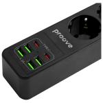 Prelungitor pentru interior Proove , 3 prize, 4x USB-A, 2x USB-C, 10A, 2500W, 250V, Lungime cablu 2m, Negru 6 - lerato.ro