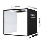 Mini studio portabil Lightbox PU5025B PULUZ, LED-uri incorporate, fundaluri multiple, fotografie/mini-filmulete de produs, 25x25cm, Negru 3 - lerato.ro