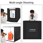 Mini studio portabil PU5060EU PULUZ, LED-uri incorporate, fundaluri multiple, fotografie/mini-filmulete de produs, 60x60cm, Negru 16 - lerato.ro