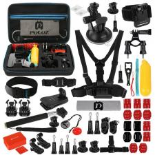 Kit 53+1 Accesorii PKT09 Puluz Pentru Camera Video Sport DJI Osmo Action, GoPro, Cutie Depozitare, Negru