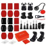 Kit 53+1 Accesorii PKT26 Puluz pentru Camera Video Sport DJI Osmo Action, GoPro, Cutie Depozitare, Portocaliu 9 - lerato.ro