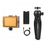 Lampa LED PKT3131B Puluz cu trepied si suport pentru telefon, 8.5cm, Negru 5 - lerato.ro