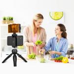 Lampa LED PKT3131B Puluz cu trepied si suport pentru telefon, 8.5cm, Negru 4 - lerato.ro