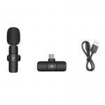 Set microfoane tip lavaliera PU3151B Puluz si recepetor cu USB-C, Omnidirectional, USB-C, Wireless, 2 bucati, Negru 4 - lerato.ro