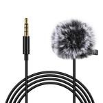 Microfon tip lavaliera PU424 Puluz, Wired Condenser Recording, Jack 3.5 mm, Lungime 1.5m, Negru 2 - lerato.ro