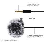 Microfon tip lavaliera PU424 Puluz, Wired Condenser Recording, Jack 3.5 mm, Lungime 1.5m, Negru
