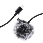 Microfon tip lavaliera PU425 Puluz, Wired Condenser Recording, USB-C, Lungime 1.5m, Negru