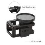 Carcasa protectie PU393B Puluz cu lentila cu filtru UV pentru camera video sport DJI Osmo Action, Aluminiu, Negru